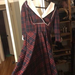 Navy Plaid Swing Dress - so cute! Like Brand New